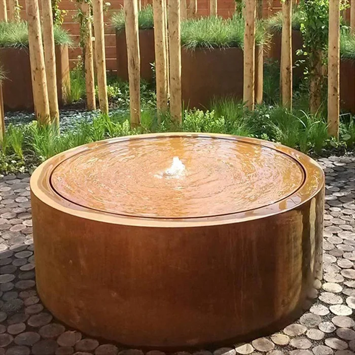 Corten Steel Vertical Water Wall with LED lights 120cm 4ft