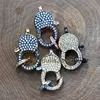 FC7543 Fashion Lock Shape Clear Zircon Micro Pave Lobster Clasp Bracelet Connector 23x12mm