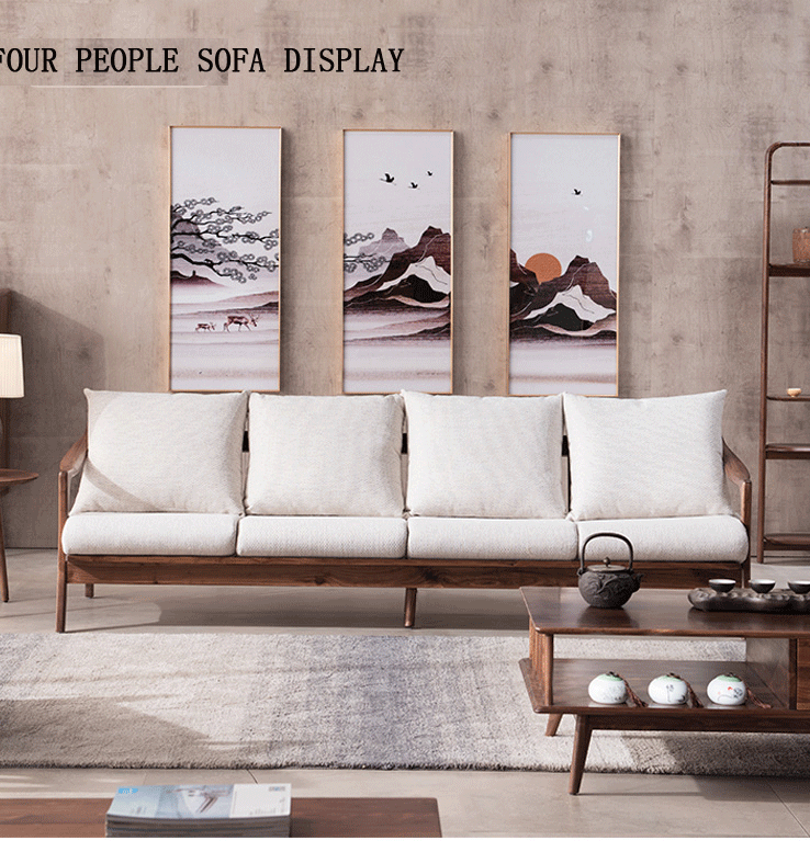 Japanese Style White Living Room Solid Wood Sofa Bed Combination Buy