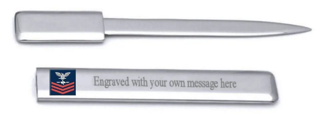 U.S Navy Red E-6 Aviation Maintenance Technician AZ Engraved Letter Opener