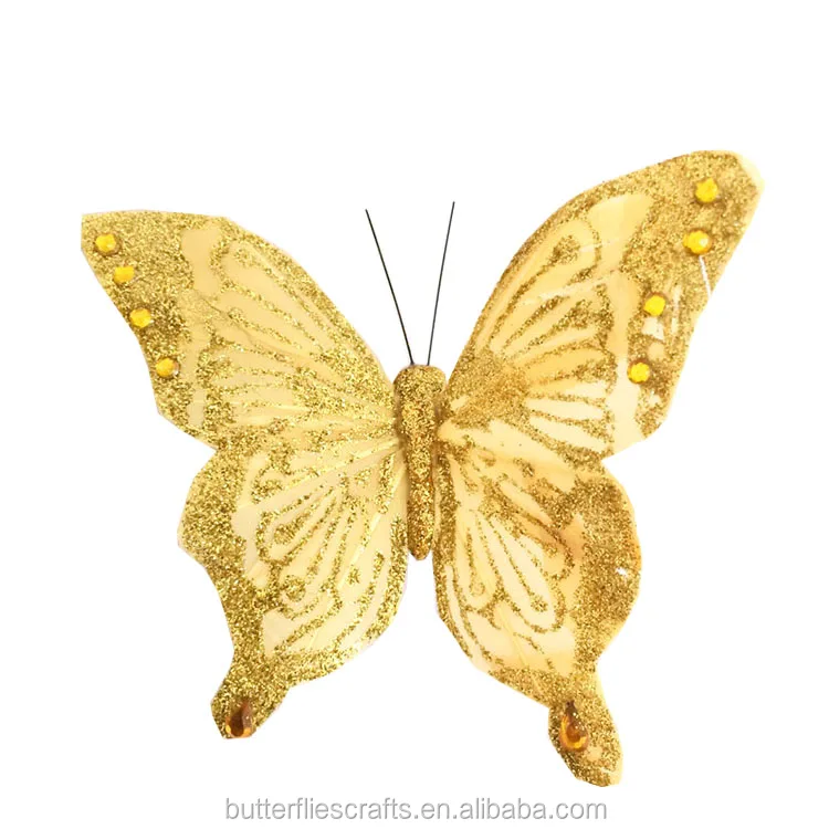 Details about   8cm x12 Decorative Glitter Jewelled Clip-on Butterfly Butterflies Wedding 