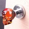 Hot selling products glass crystal skull door crystal knobs bathroom grab handles