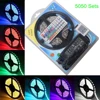 One Set 5M IP65 5050 RGB 60leds/m Led Strip with 44keys IR Remote controller and 12V 5A Adapter