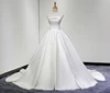 Strapless Thick Satin White/Ivory Customize Ball Gown Plus Size Wedding Dresses Real Image Bride's Gowns