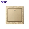 High End Luxury Waterproof Push Button Wall Light Switch With LED Receiver