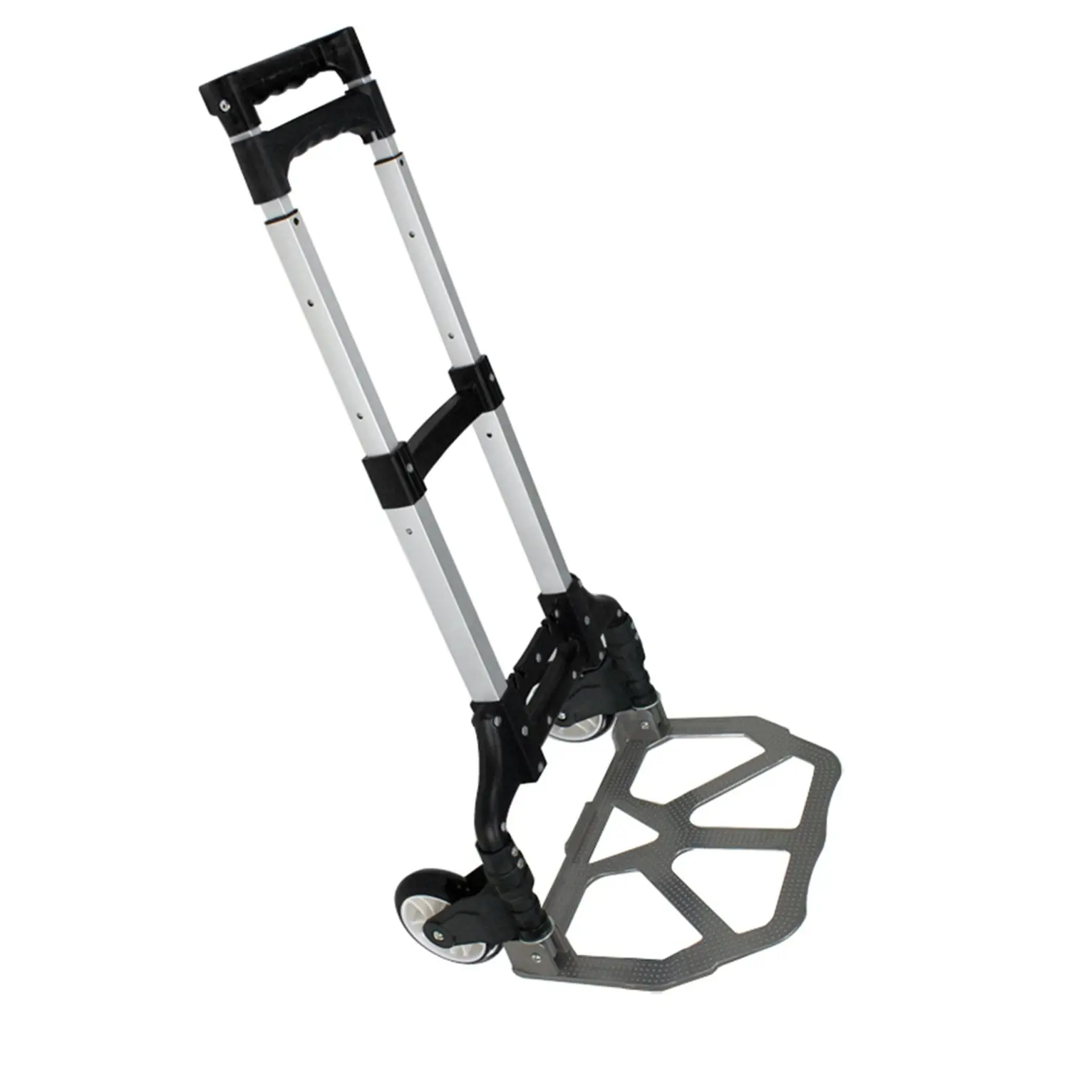 F2C Folding Aluminium Cart Luggage Trolley 170 lbs Capacity Hand Truck with Black Bungee Cord Included (Black)