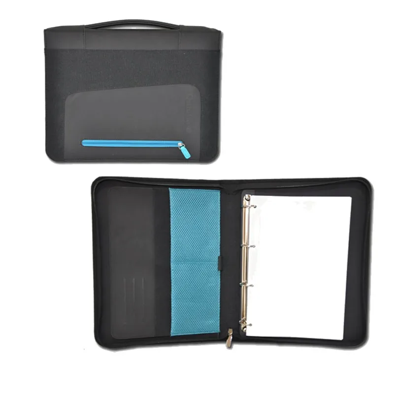 A4 Zip Faux Leather Presentation 3hole Metal Clip File Folder Buy 3