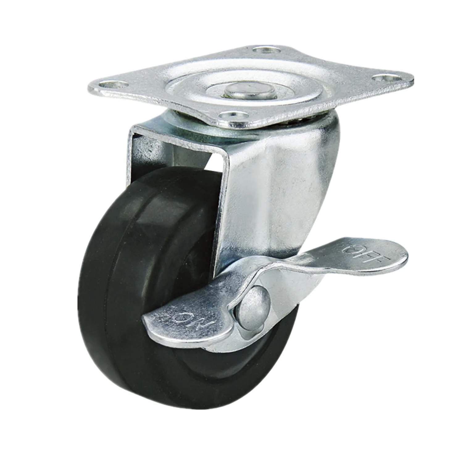 1" 1.25" 1.5" 2" 2.5" 3" Chinese Manufacturing Furniture Swivel Top Plate Black Rubber Wheel Casters