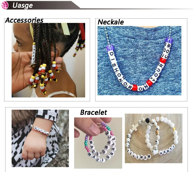 Bracelets Fitting Acrylic Cube Similar Letter Beads Red Back With White