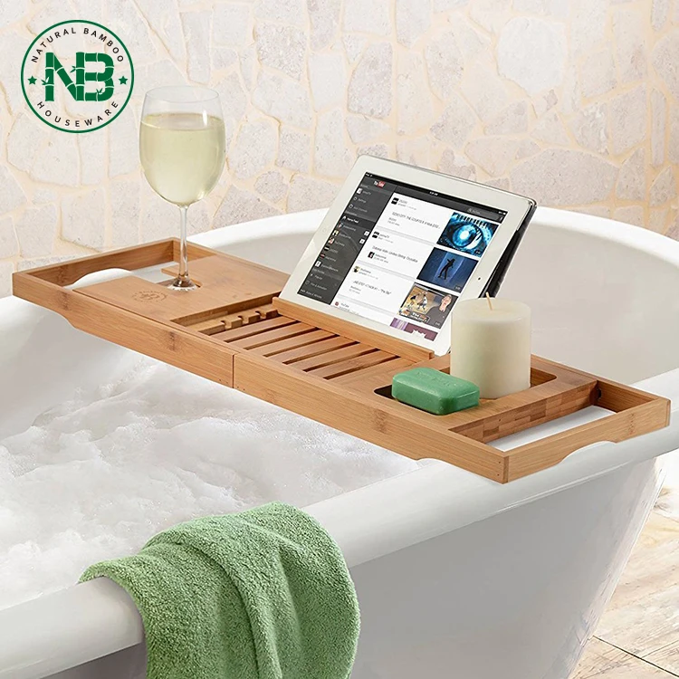 Multifunction Expandable Bamboo Bath Bathtub Caddy Tray With Extending Sides,Reading Rack Buy