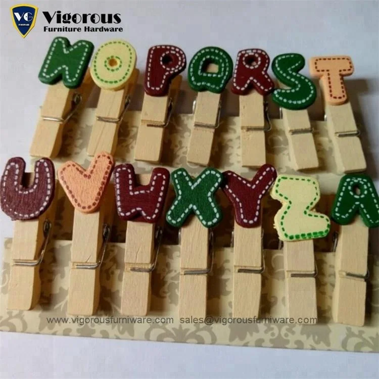 Craft Clothespins Wooden Letter Shape Mini Pegs For Photo Postcard