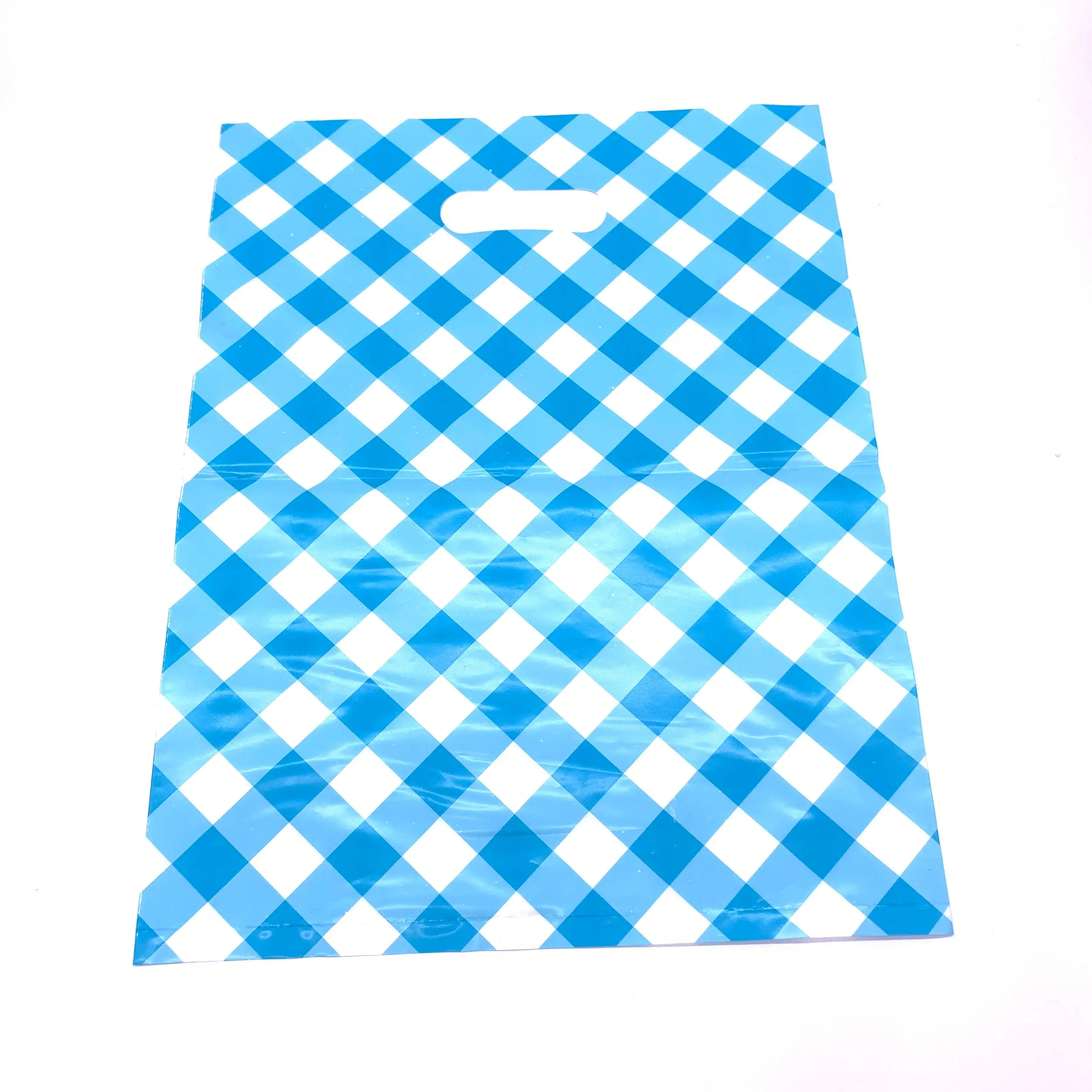 custom made handle die cut plastic bags