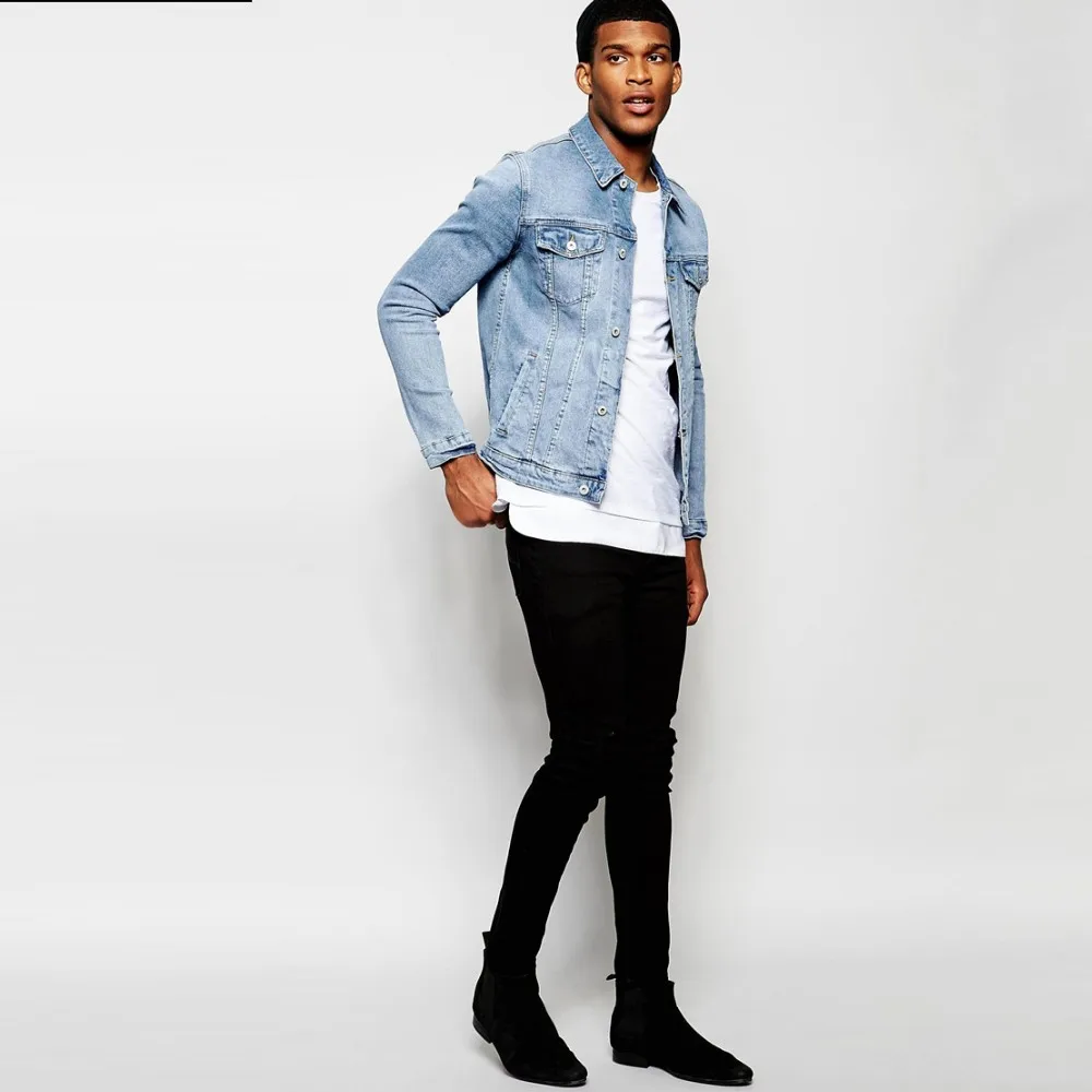 light colored jean jacket