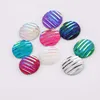 AB Color Round Flat Black Stickers DIY Jewelry Accessories 12mm Horizontal Stripes Resin Cabochons