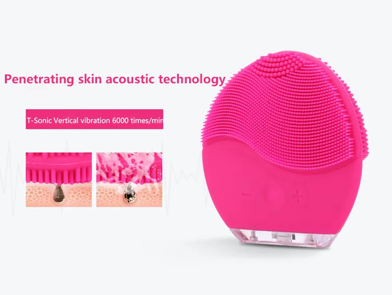Facial Cleansing Brush Face Scrubbers Waterproof Silicon Facial Cleaner and Massager Electric Cleansing for Deep Cleansing Care