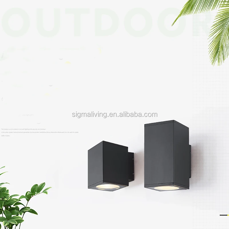 Outdoor light garden wall hanging lamp black cast aluminum led light