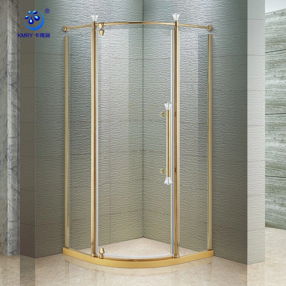 Chrome Ss304 Frame Fan Shape Shower Pivot Hinge Shower Door
