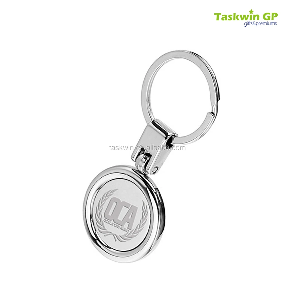Wholesale New Design Custom Keychains Round Enamel Silver Plating Cool