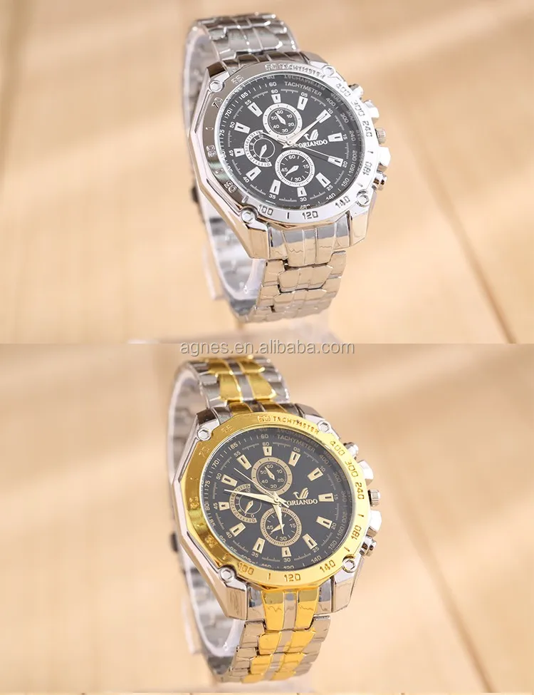 Factory Direct Custom Stainless Steel Back Water Resistant Mens Watch