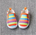 2016 New Children Canvas Shoes Baby Toddler Shoes Girls Shoes Rainbow Kids Sneaker girls Striped Shoes