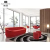 S shape red sofa vittoria furniture livingroom modern visitor sofa lounge long sofa