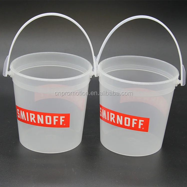 Custom Logo Plastic Cocktail Pails Ideas 32oz Reusable Punch Bowls Ice