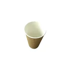使い捨て 12 オンス紙コップ高グレード使い捨てカスタマイズされたホットコールドドリンク断熱二重リップル壁