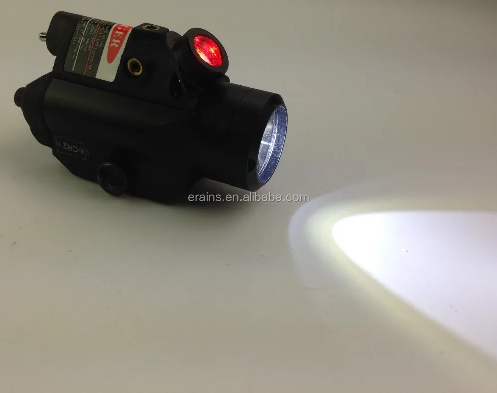 45QD compact tactical led light with red led flashlight combo both lights on 2.jpg