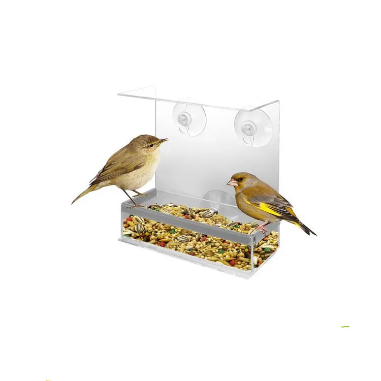 Wholesale Large Window Bird Feeder - Free Detachable Tray Acrylic