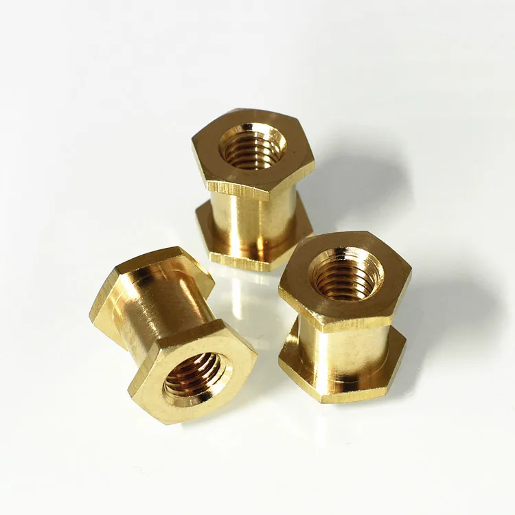 M3m4m5m6 M8 M10hex Shape Brass Knurled Threaded Inserts For Plastics