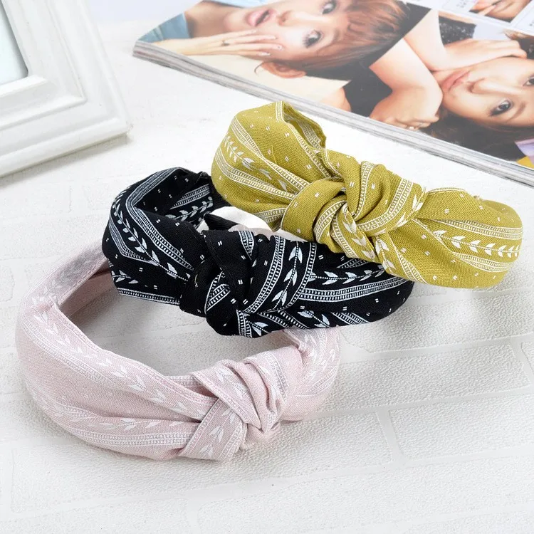 Wholesale Lace Beaded Hairbands Women Girls Vintage Twisted Knotted ...