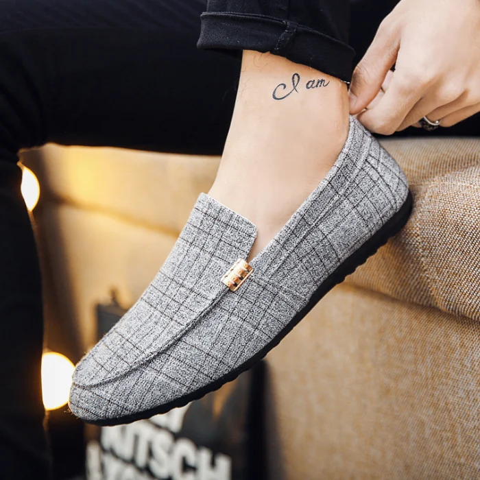 
Cheap Price Men Shoes Men Canvas Slip-On Loafers Shoes Factory Wholesale Men Casual Shoes 