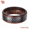 Fashion ring wood ring with carbon fiber inlay aohua jewelry leads the future