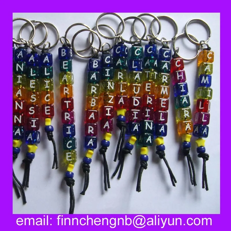 Plastic Alphabet Beads Dice Name Keychain,Plastic Alphabet Dice