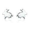 SCE294 100% 925 Sterling Silver Easter Day Gift Cute Rabbit Small Stud Earrings for Women Sterling Silver Jewelry Bijoux