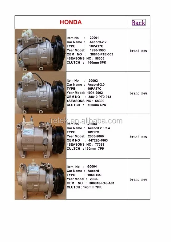 TRF090 / TRSA09 AUTO AC COMPRESSOR for Honda Civic Cars - Coowor.com