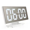 Zogift Digital Mirror LED Screen Alarm Clock with Dual USB Charging Port Brightness Sensor for Bedroom Table Desk