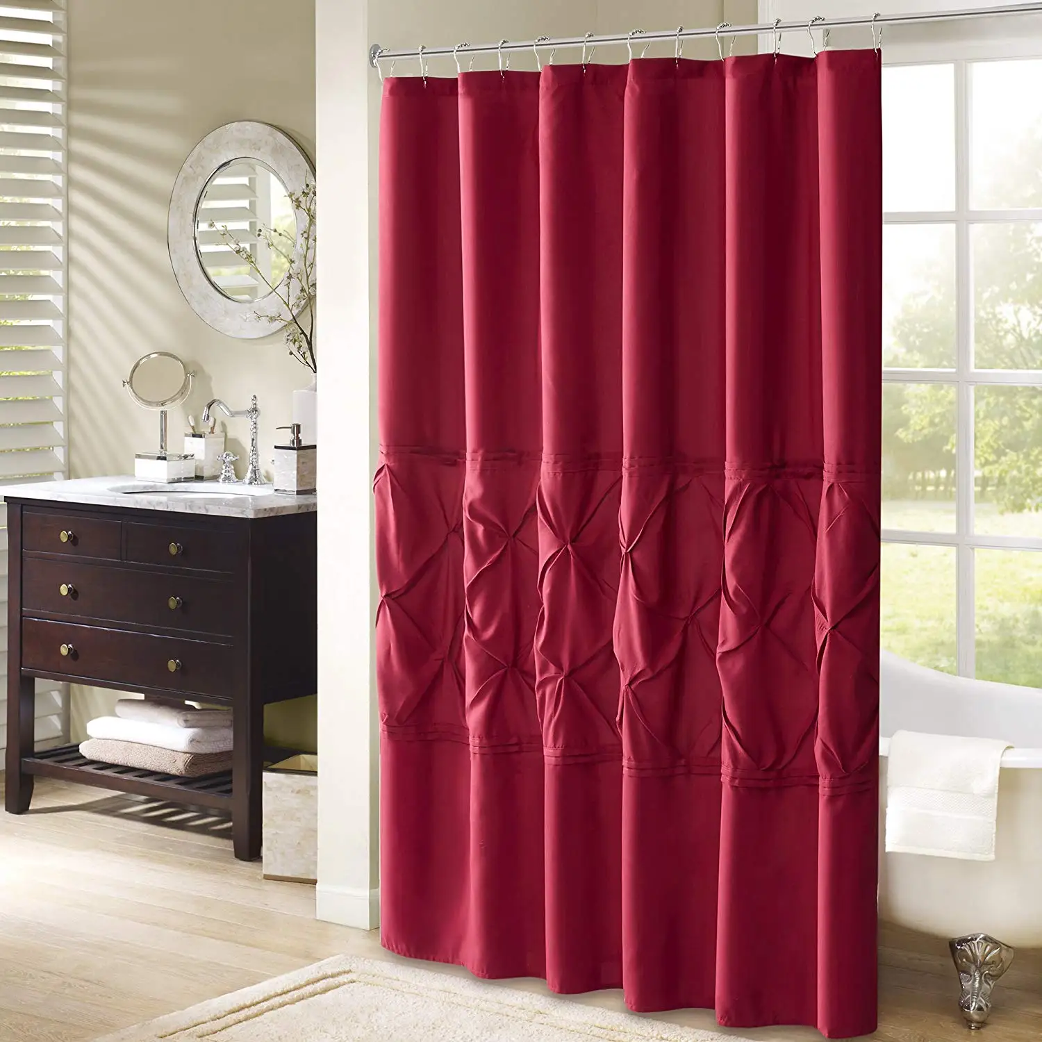 Classy Bathroom Decor Hotel Hookless Shower Curtain - Buy Classy Shower ...