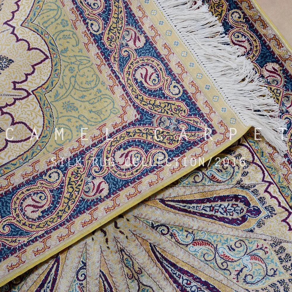 Oriental Gombad Design Rug Persian Silk Carpet Dealers Made By Hand