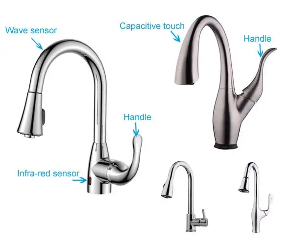 New product hand touch hot cold water gooseneck kitchen sink faucet
