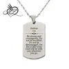 Holy Scripture Tag Necklace in Solid Stainless Steel - JOSHUA 1:9
