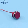 PS002 Dia.16mm Momentary Red Anodized With Sealed Wiring Normal Open Electric 24V Push Button Piezo Switch