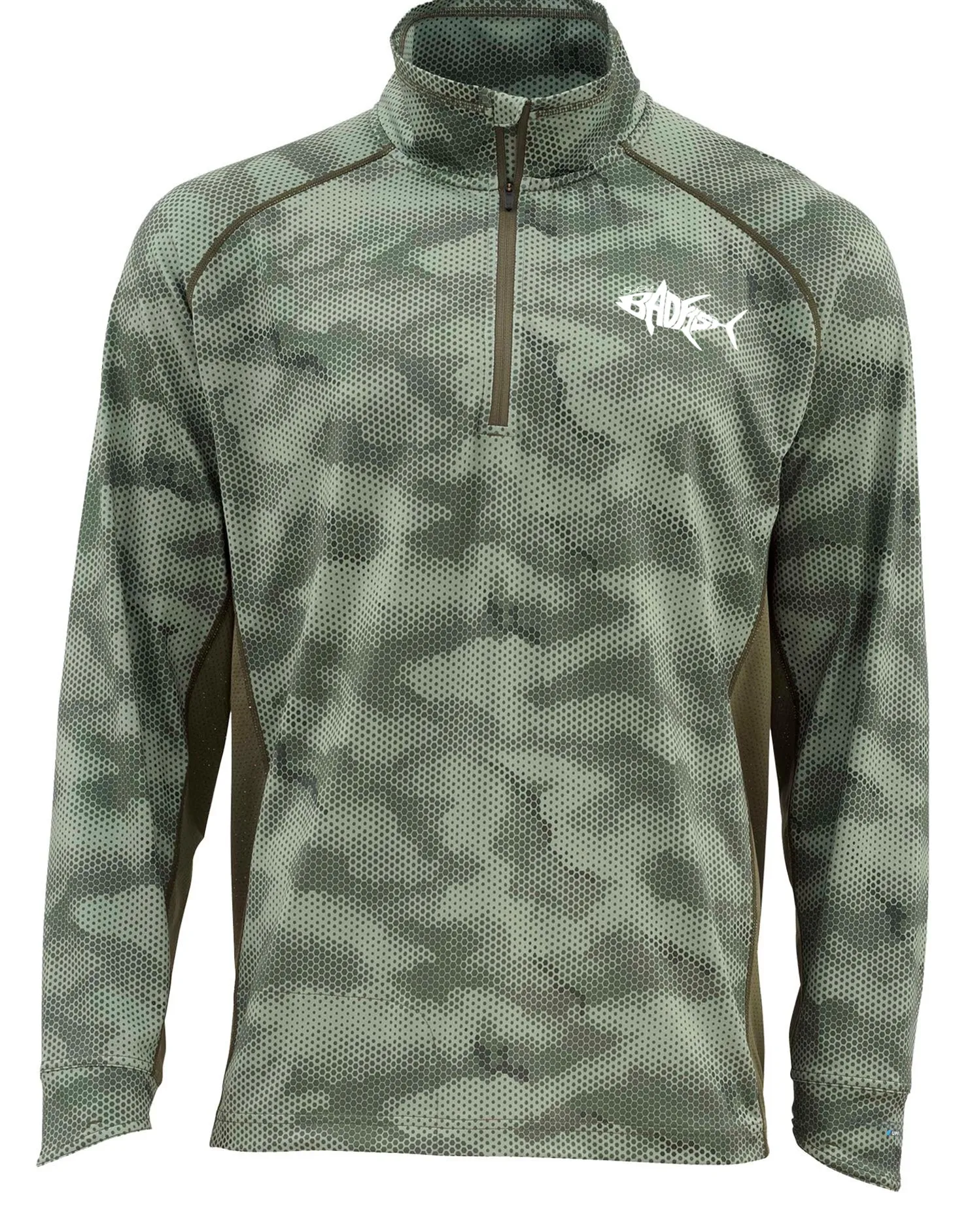Pro Mesh Line Sublimated Camouflage Quarter Zip Fishing Pullovers Oem