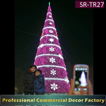 Customize 20ft 30ft 40ft 50ft Giant Outdoor Christmas Tree With LED Snowflake For Hotel Customize 20ft 30ft 40ft 50ft Giant Outdoor Christmas Tree With LED Snowflake For Hotel