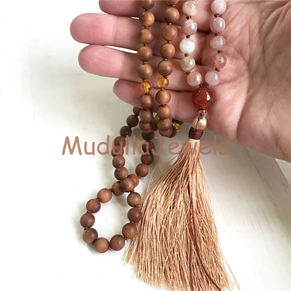Mn21331 Sunstone Sandalwood Mala 