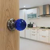 Brushed nickel door knobs, interior blue door knobs, round glass door knobs