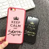 2016 New Fashion Pink Black Keep Calm and Skate Case For Silicon TPU Soft Back Cover Case For iphone 6/6s plus