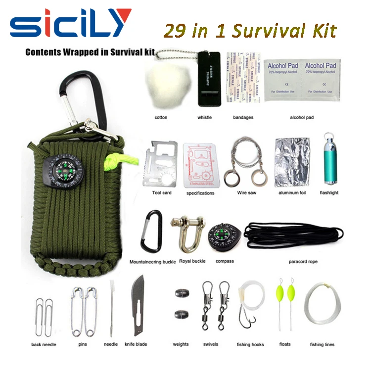 2018 Hot Selling Tactical Camping Gear 29 In 1 Emergency Survival Kit Buy Emergency Camping