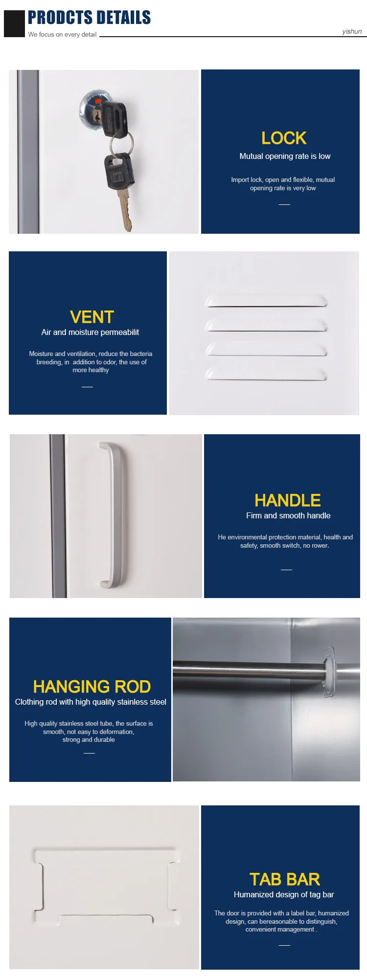 Storage locker staff clothes storage locker 4 doors steel storage metal wardrobe