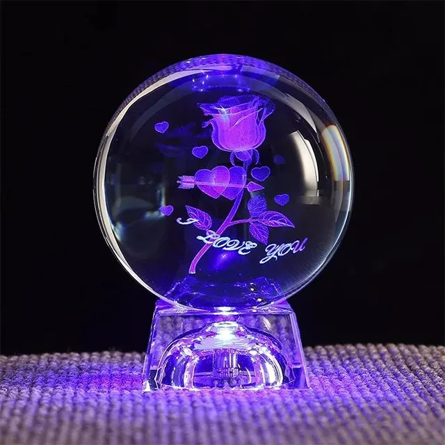 Design Crystal Ball With Engraving Crystal Christmas Gift With Led ...